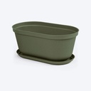 MACETERO OVALADO RAFIA 40CM VERDE