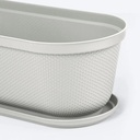 MACETERO OVALADA RAFIA 60CM GRIS HIELO