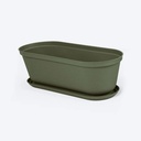 MACETERO OVAL RAFIA 60CM VERDE