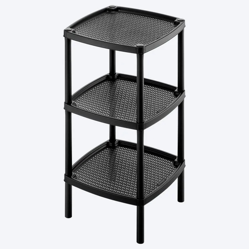 MESITA CUADRADA MULTIUSOS 3 NIVELES NEGRO