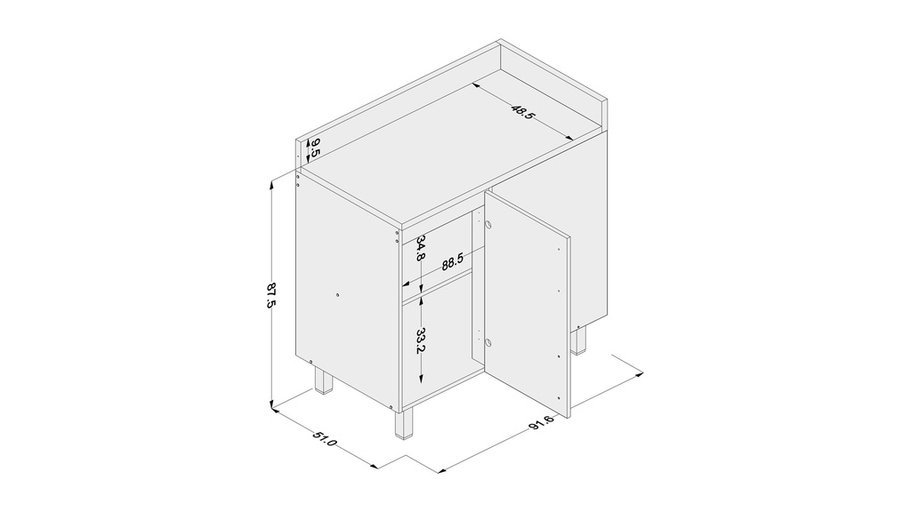 MUEBLE PARA COCINA FLORIPA MDP BLANCO, 180584.0001