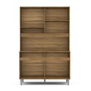 MUEBLE PARA COCINA BARI 4 PUERTAS + 2 ESPACIOS + 2 GAVETAS + 4 PUERTAS, CASTAÑO CON PUERTAS GRIS230306.0001