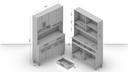 MUEBLE PARA COCINA BARI 4 PUERTAS + 2 ESPACIOS + 2 GAVETAS + 4 PUERTAS, CASTAÑO CON PUERTAS GRIS230306.0001