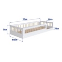 CAMA SINGLE MONTESSORI LINEA AFFETO BLANCO 190X80, AFT008BCBC