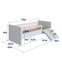 CAMA SINGLE INFANTIL LINEA AFFETO BLANCO 190X80, AFT010BCBC
