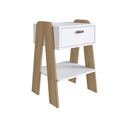 MESA DE NOCHE/VELADOR TERNI CON TOMA ELECTRICA BLANCO CON AVEIRO OAK, CB220BCAV