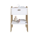 MESA DE NOCHE/VELADOR TERNI CON TOMA ELECTRICA BLANCO CON AVEIRO OAK, CB220BCAV