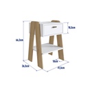 MESA DE NOCHE/VELADOR TERNI CON TOMA ELECTRICA BLANCO CON AVEIRO OAK, CB220BCAV