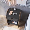 MESA DE NOCHE/VELADOR TERNI CON TOMA ELECTRICA GRAFITO CON AVEIRO OAK, CB220GFAV