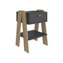 MESA DE NOCHE/VELADOR TERNI CON TOMA ELECTRICA GRAFITO CON AVEIRO OAK, CB220GFAV