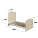 CUNA 3 EN 1 LINEA ENCANTO ROBLE ARAGUAIA CON BLANCO 130X60, ENC001CABC