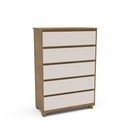 GAVETERO COIMBRA DE 5 GAVETAS  FREIJO/OFF WHITE,  230070.0002