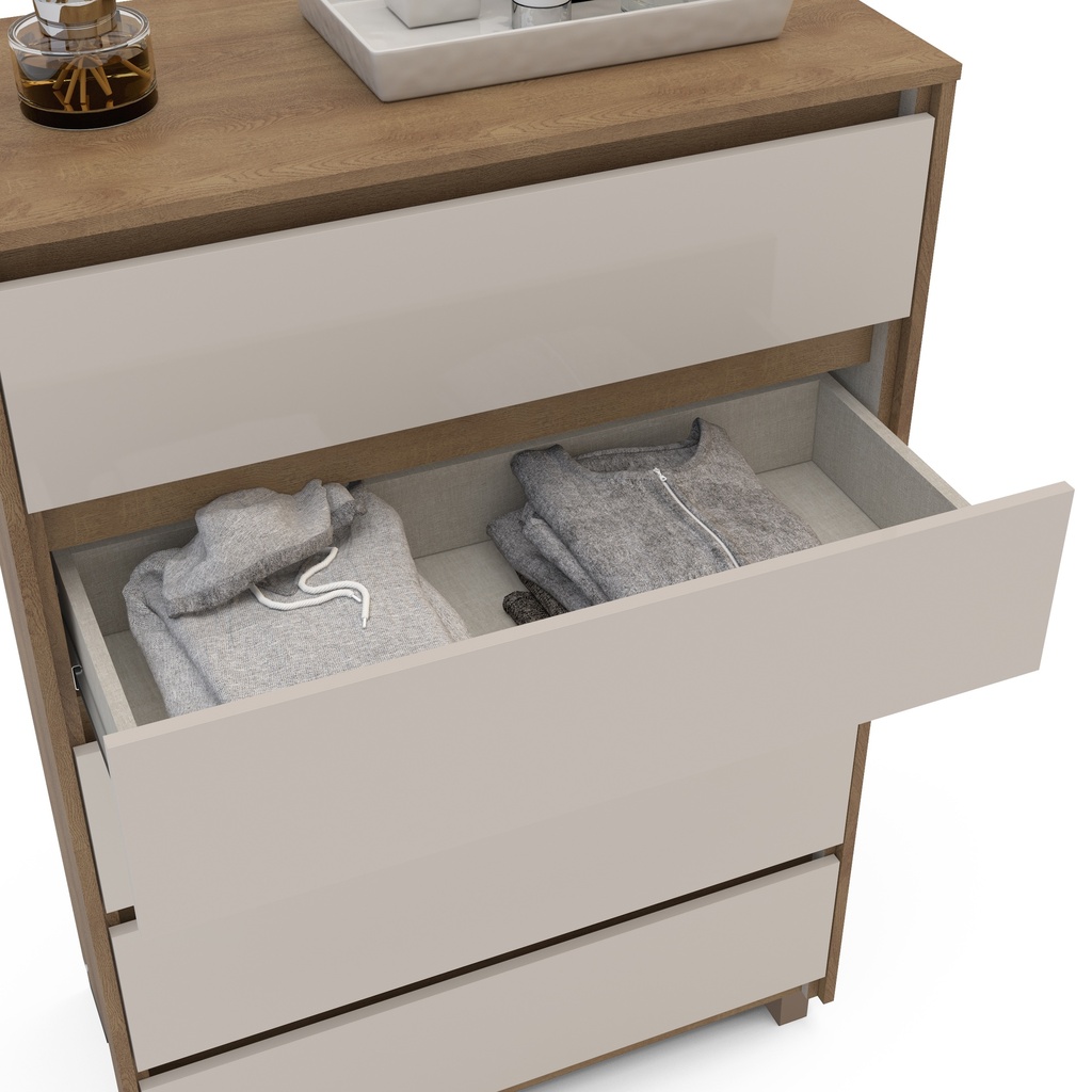 GAVETERO COIMBRA DE 5 GAVETAS  FREIJO/OFF WHITE,  230070.0002