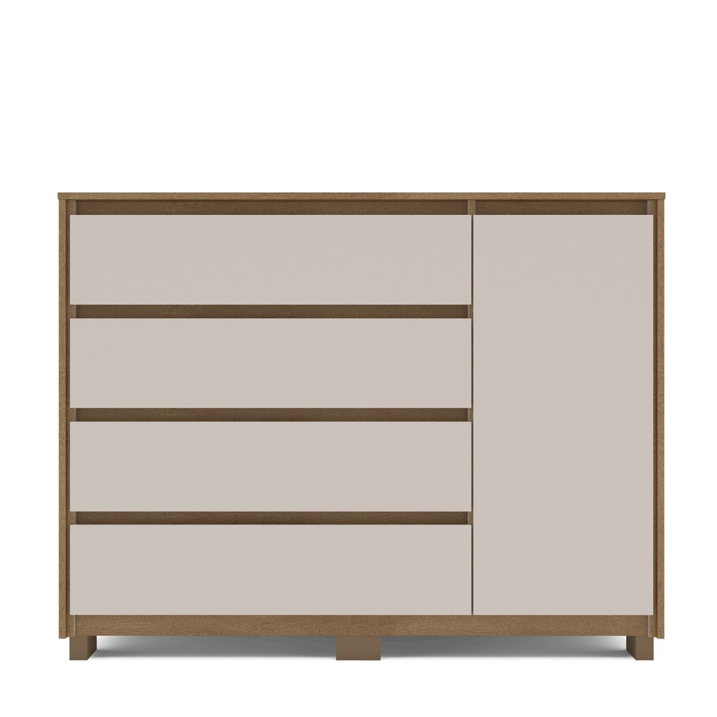 GAVETERO COIMBRA DE 4 GAVETAS Y 1 PUERTA  FREIJO/OFF WHITE,  230073.0002