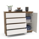 GAVETERO COIMBRA DE 4 GAVETAS Y 1 PUERTA  FREIJO/OFF WHITE,  230073.0002