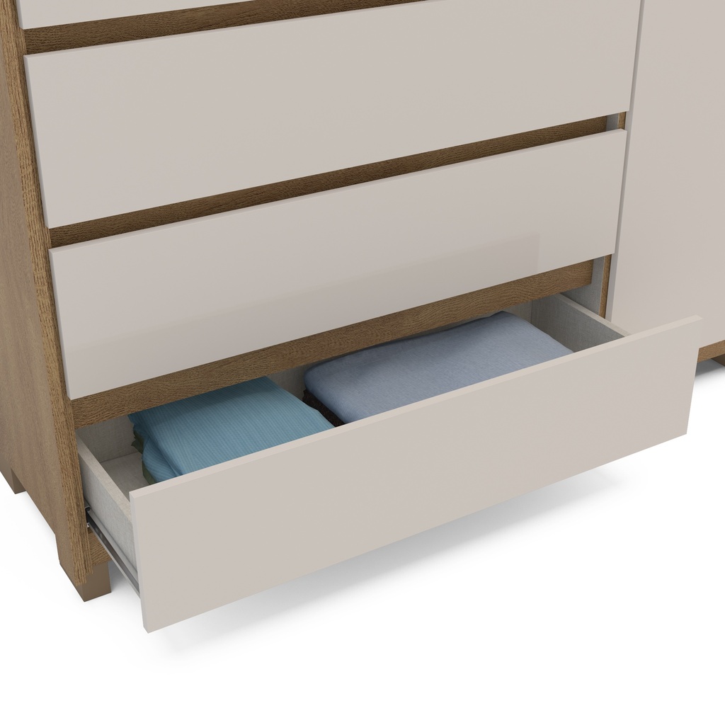 GAVETERO COIMBRA DE 4 GAVETAS Y 1 PUERTA  FREIJO/OFF WHITE,  230073.0002