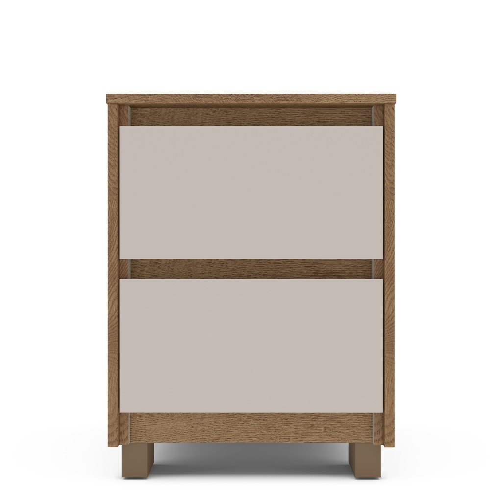 MESA DE NOCHE COIMBRA DE 2 GAVETAS  FREIJO/OFF WHITE,  230074.0002