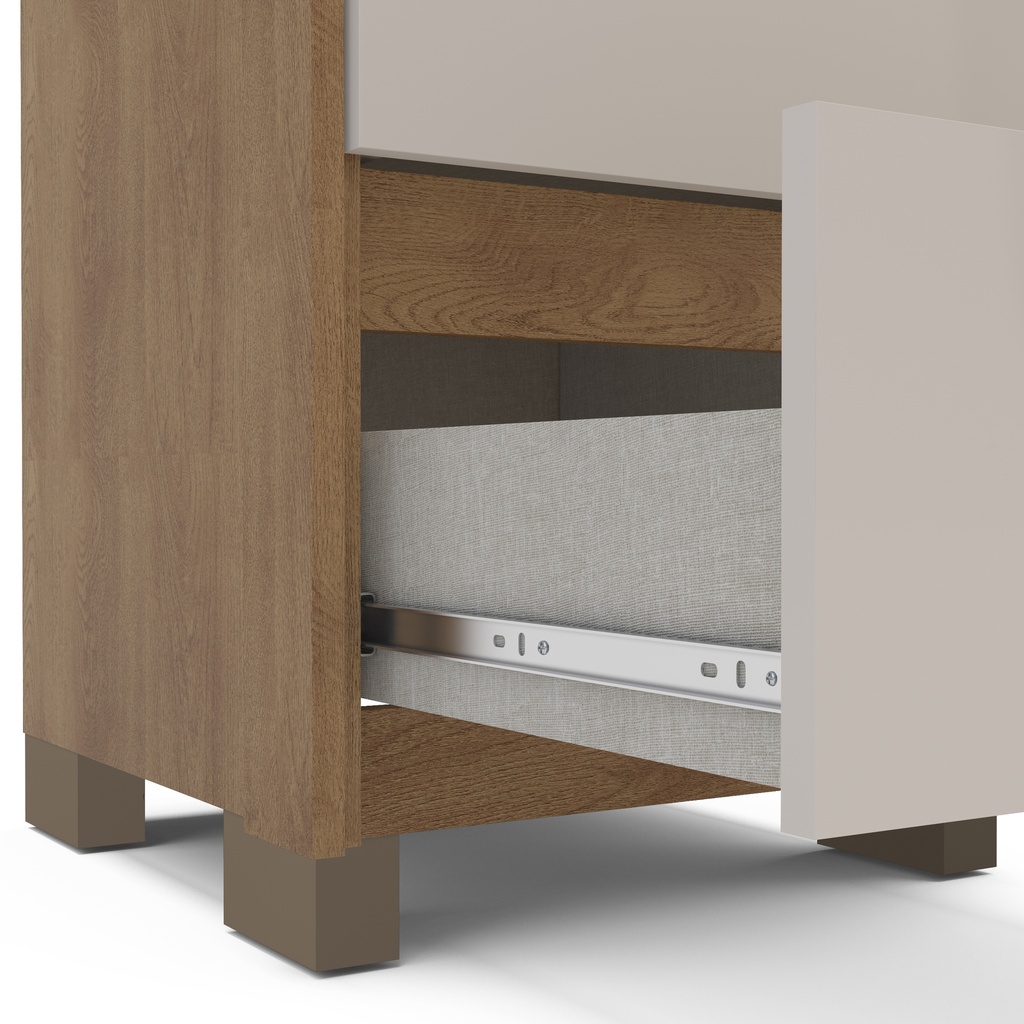 MESA DE NOCHE COIMBRA DE 2 GAVETAS  FREIJO/OFF WHITE,  230074.0002