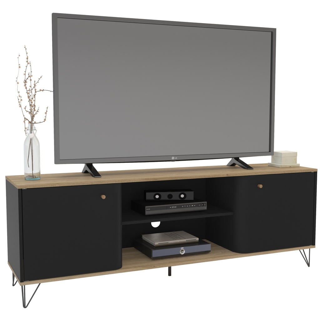 MESA PARA LCD KAZAN  OAK/NEGRO,  P1200133