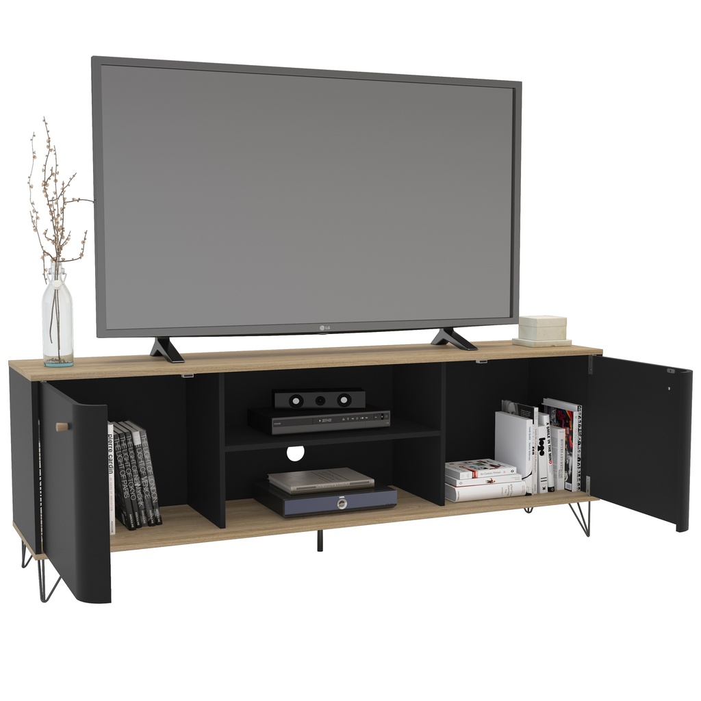 MESA PARA LCD KAZAN  OAK/NEGRO,  P1200133