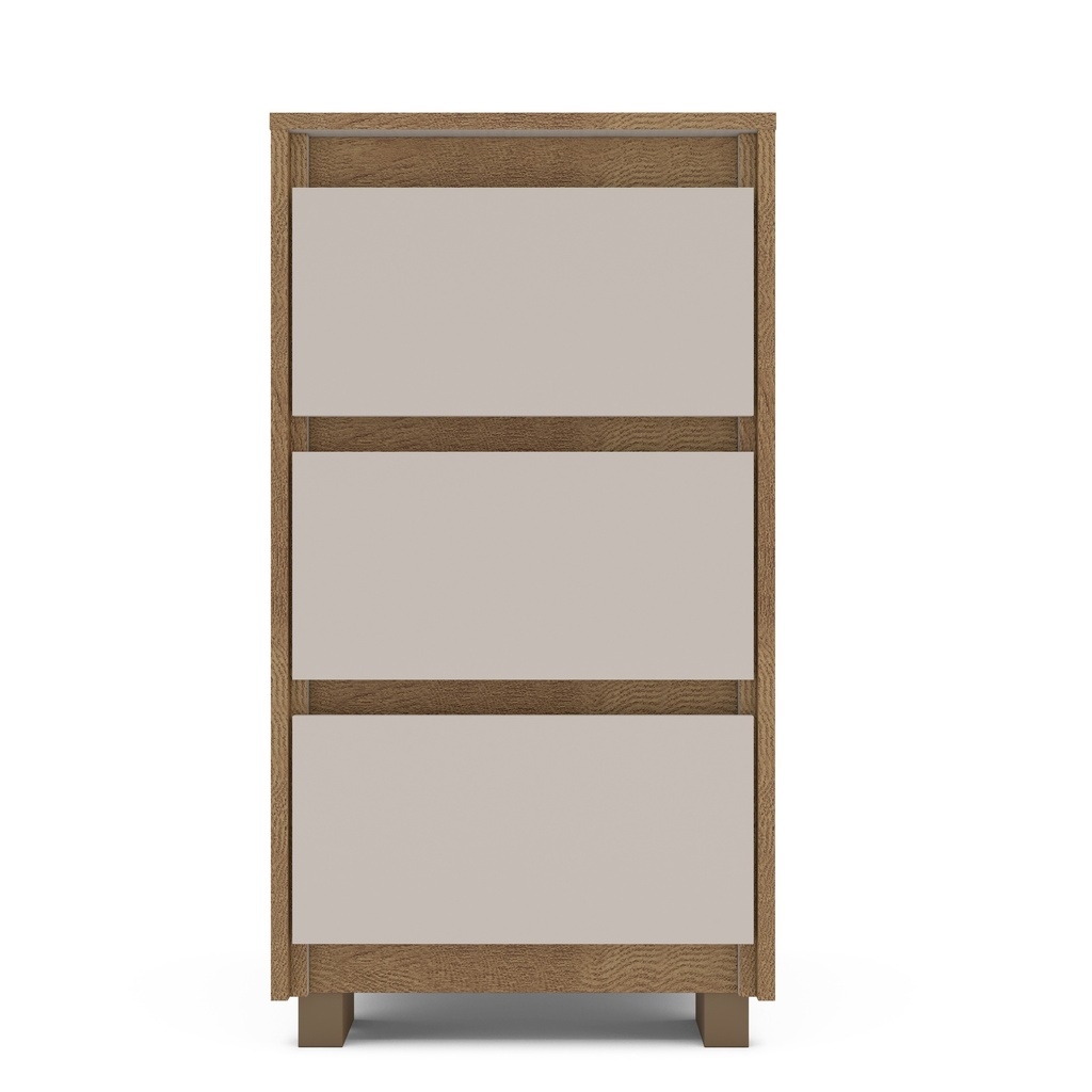 MESA DE NOCHE COIMBRA DE 3 GAVETAS  FREIJO/OFF WHITE,  230075.0002