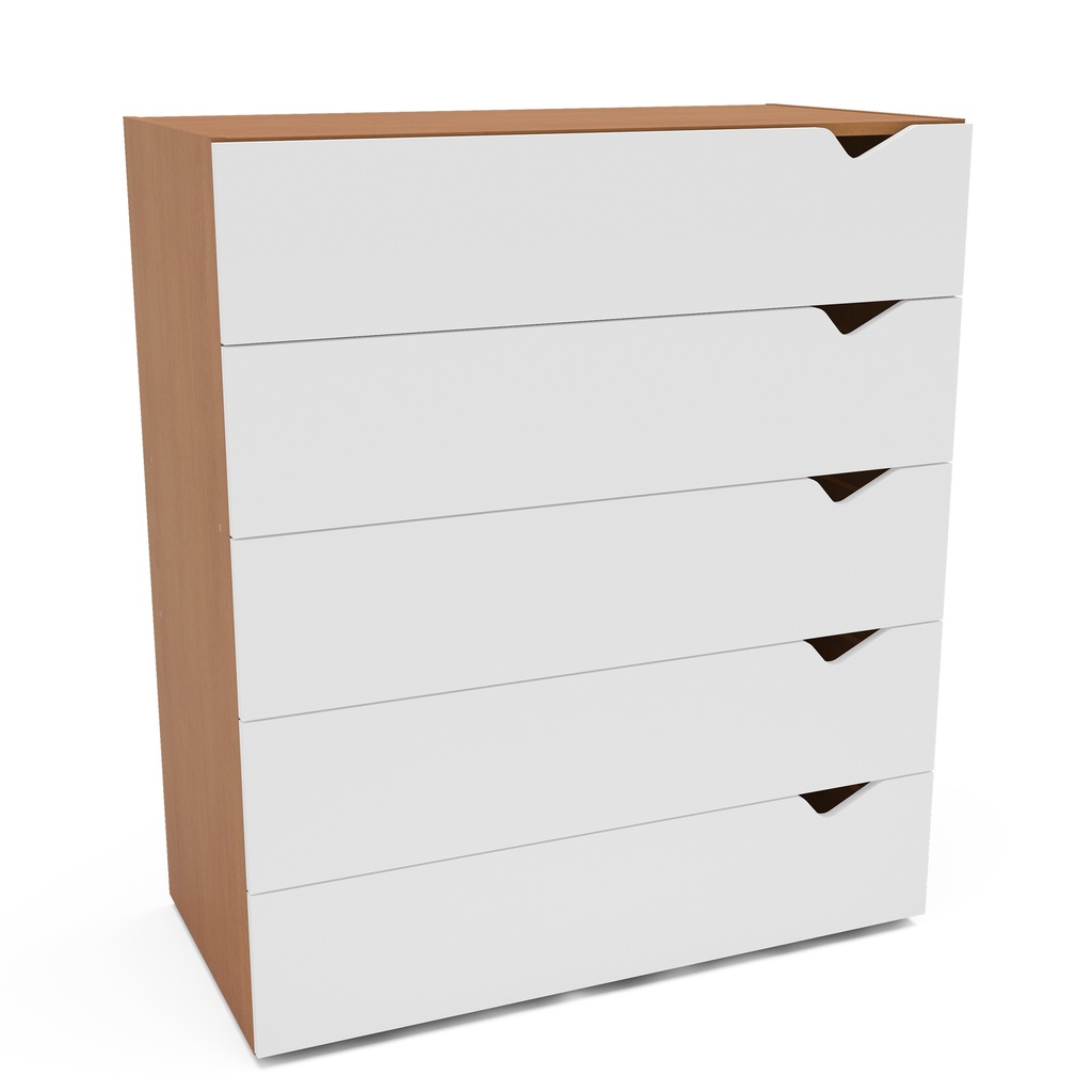 GAVETERO PORTO DE 5 GAVETAS  FREIJO/BLANCO,  240822.0006