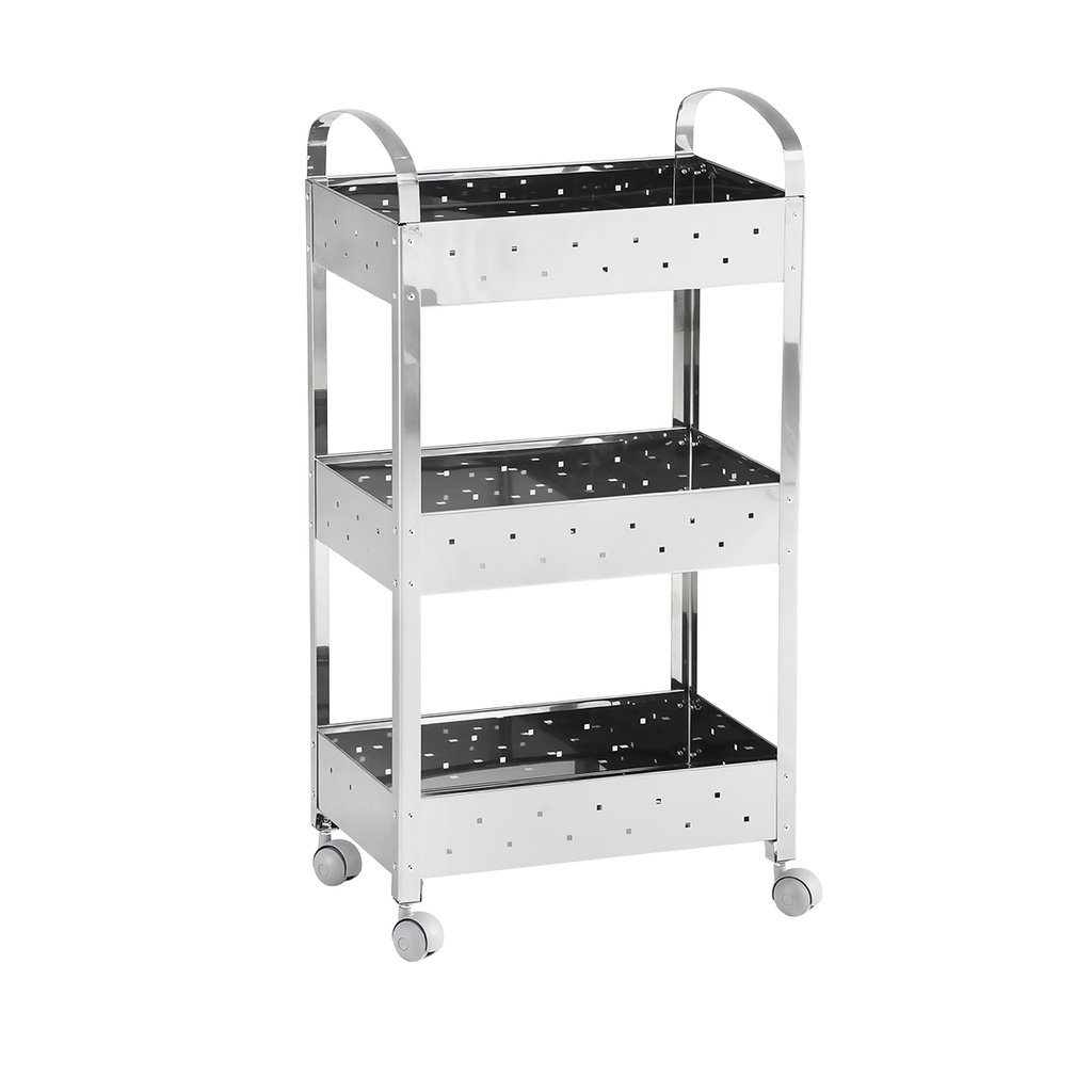 Organizador / Frutera Triple Acero Inoxidable 40x28x77Cm.