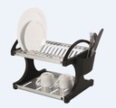  LINEA SUPREMA - EN ACERO INOXIDABLE C/ PLASTICO - ESCURRE PLATOS 12 PLATOS 27,5x29x32CM NEGRO
