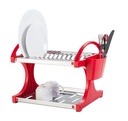  LINEA SUPREMA - EN ACERO INOXIDABLE C/ PLASTICO - ESCURRE PLATOS 12 PLATOS 27,5x29x32CM ROJO