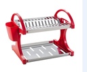  LINEA SUPREMA - EN ACERO INOXIDABLE C/ PLASTICO - ESCURRE PLATOS 12 PLATOS 27,5x29x32CM ROJO