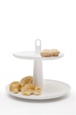 PEDESTAL 2 NIVELES Ø32,50 CM DE PLASTICO CAKE BLANCO 