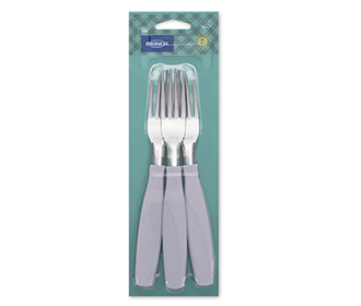 Linea Itaparica 3 Piezas Blister Acero PP 1,0MM - Tenedor de Mesa Blanco