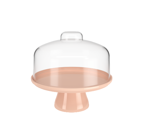 PLATO PARA TORTA C/TAPA Ø19,5 CM CAKE ROSA BLUSH