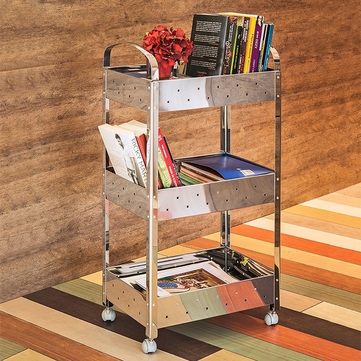 Organizador Triple Acero Inoxidable 40x28x77Cm