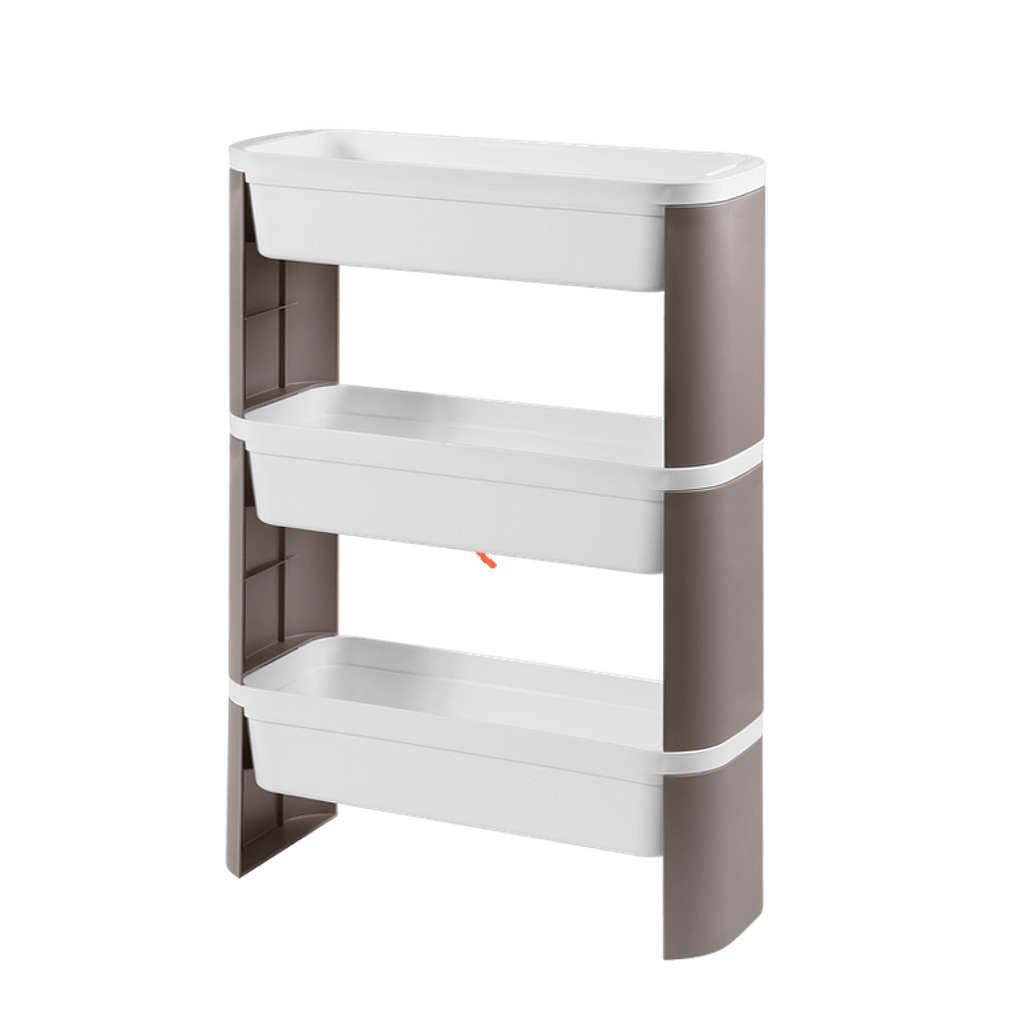 ORGANIZADOR DE PLASTICO SLIM 3 PISOS 44,8 X 17,3 X 68 CM LOFT WARM GRAY