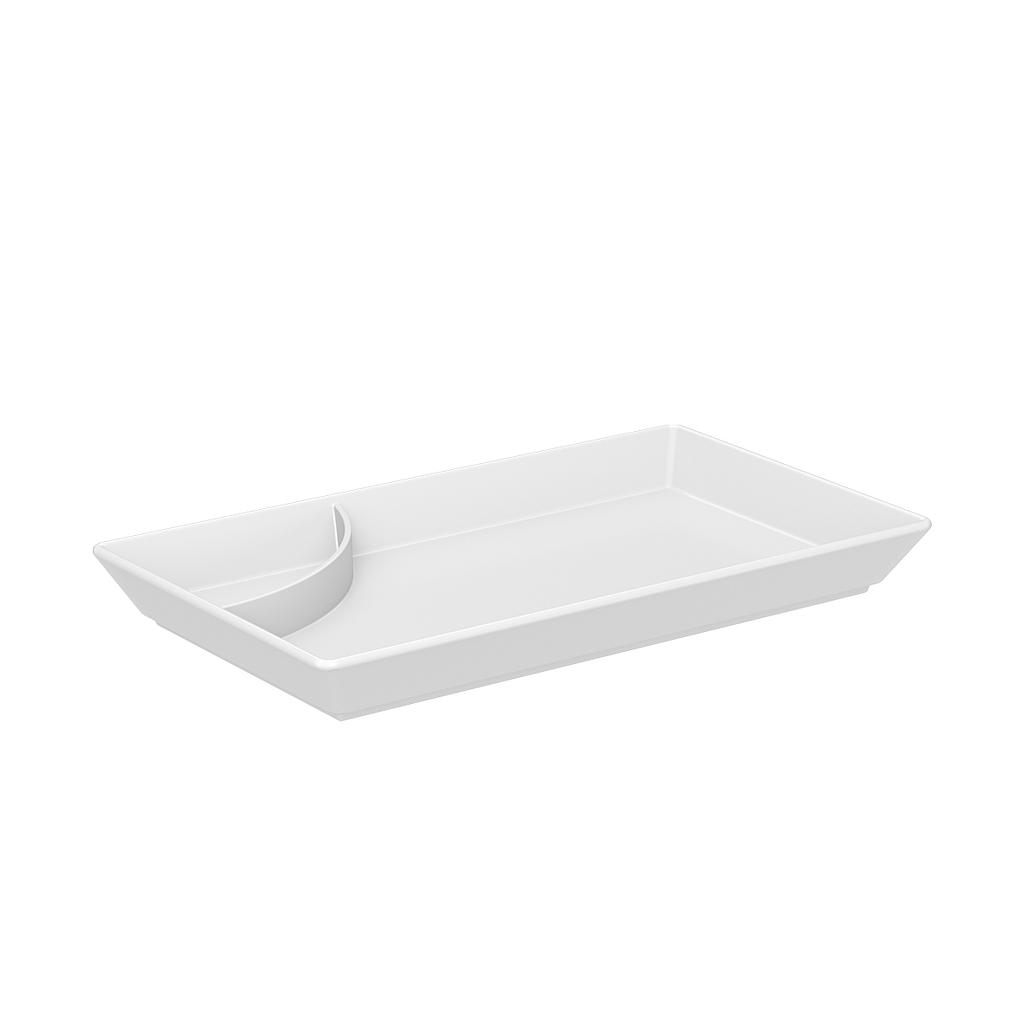 PLATO P/ SUSHI DE PLASTICO UNO 19.3 X 11.2 X 21.5CM BLANCO
