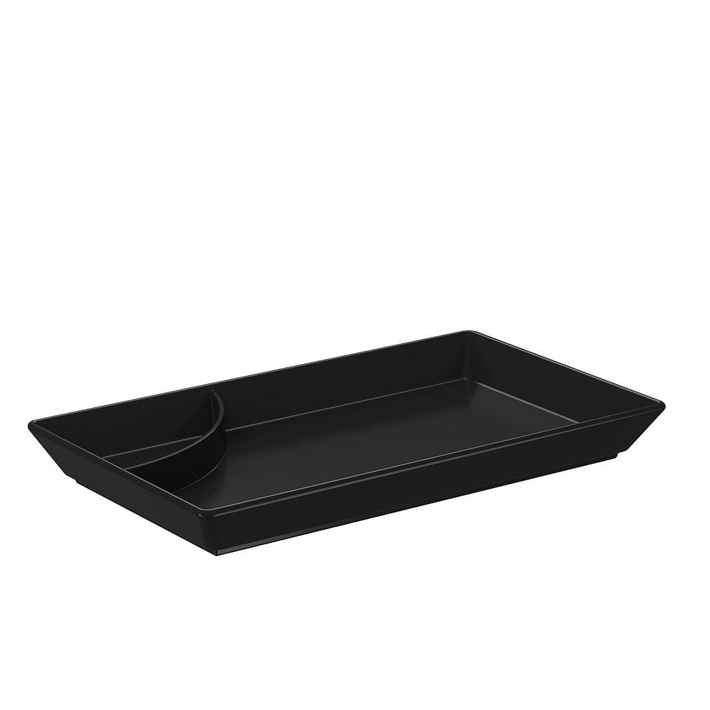 PLATO P/ SUSHI DE PLASTICO UNO 19.3 X 11.2 X 21.5 CM NEGRO