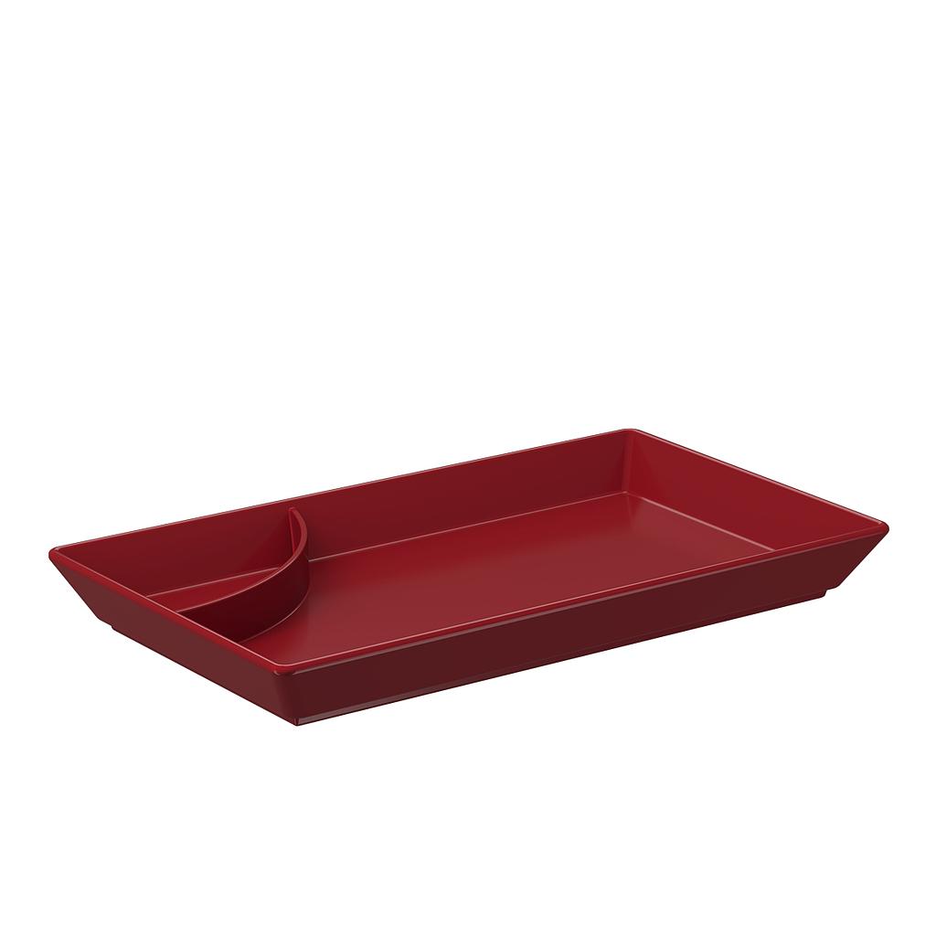 PLATO P/ SUSHI DE PLASTICO UNO 19.3 X 11.2 X 21.5 CM ROJO BOLD