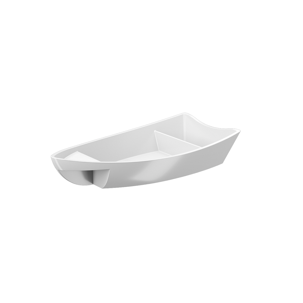 BARCO P/ SUSHI DE PLASTICO UNO 13,9X13,9X6,3CM BLANCO