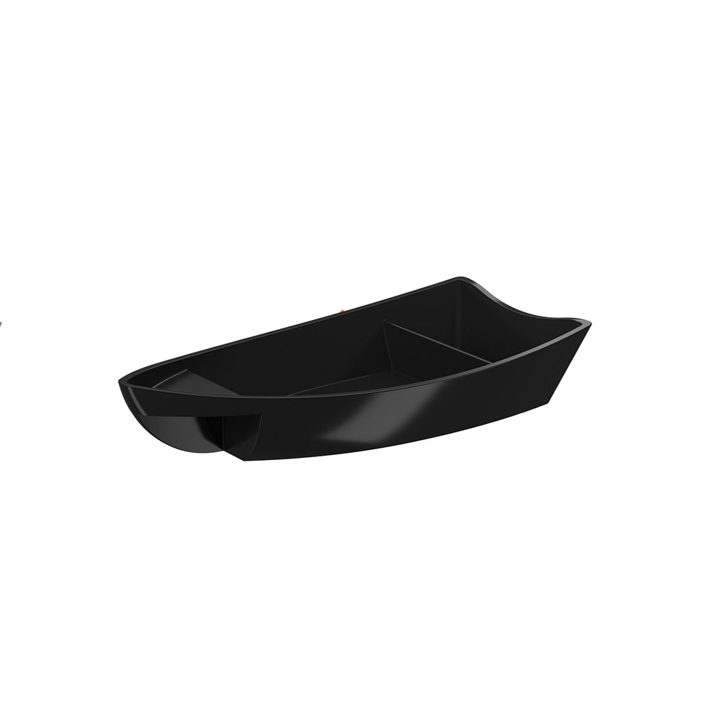 BARCO P/ SUSHI DE PLASTICO UNO 13,9X13,9X6,3CM NEGRO