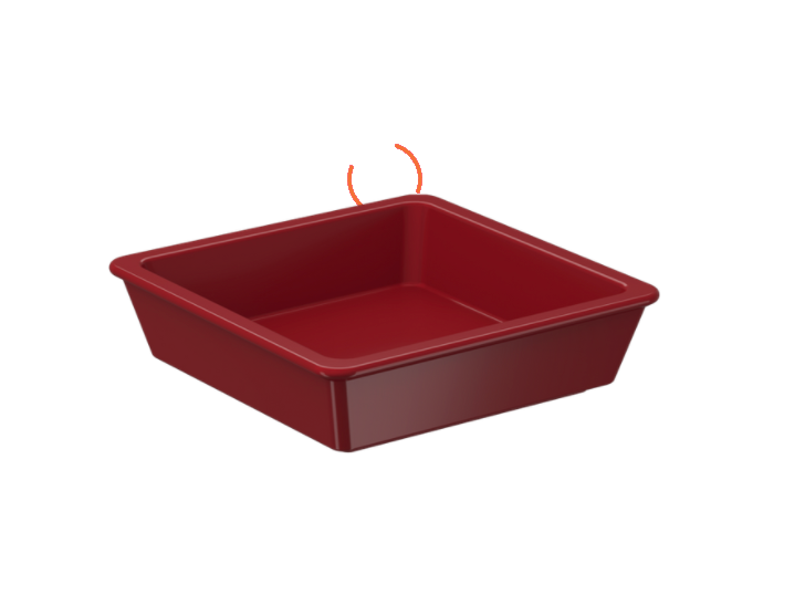SALSERA P/ SHOYU DE PLASTICO UNO 50ML ROJO BOLD 7.2 x 7.2 x 2 cm