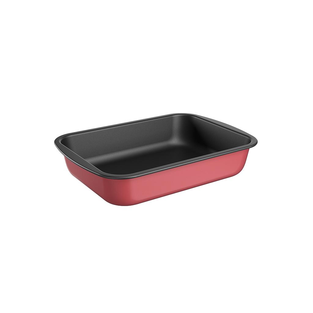 LINEA BAKEWARE - EN ALUMINIO - ASADERA RECTANGULAR HONDA 39,5X28,6X6,6CM CEREZA 