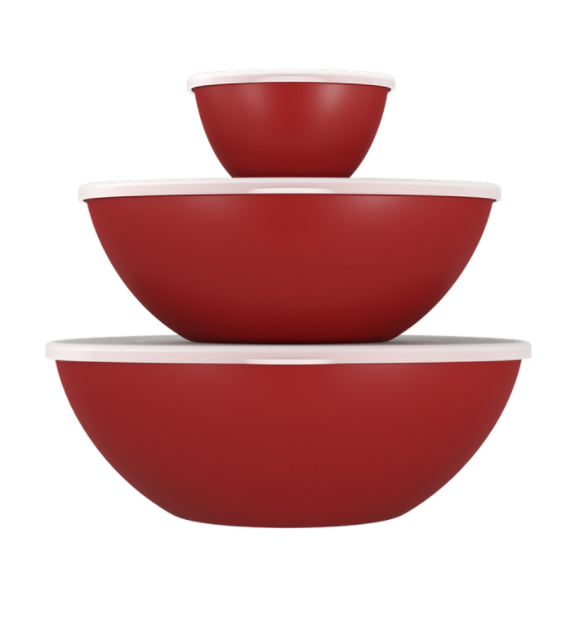 JUEGO DE CONTENEDORS DE PLASTICO ( 250 ML, 2,5L, 3,5L) ESSENTIAL ROJO BOLD 