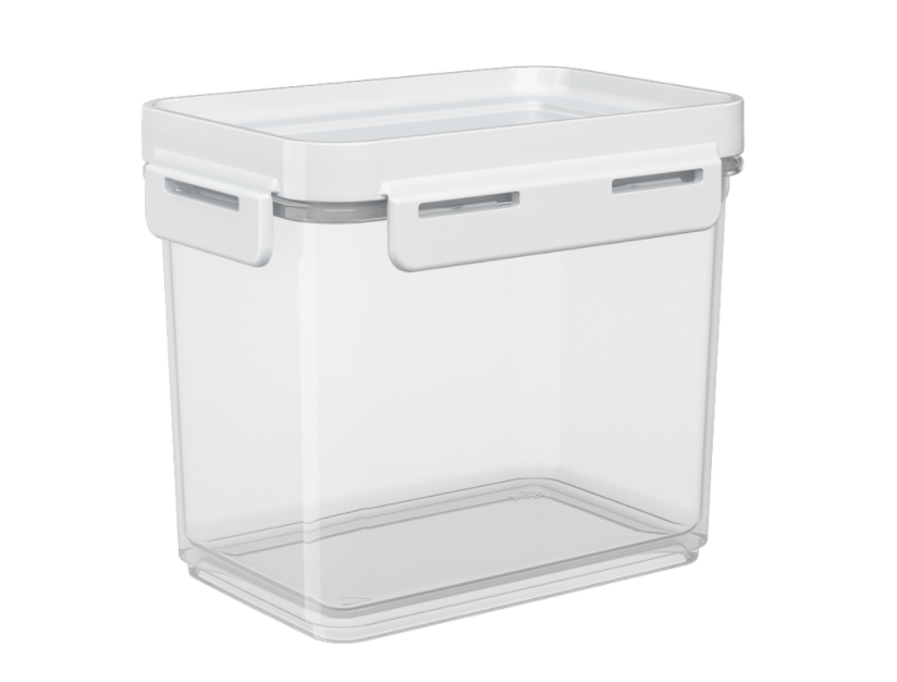 CONTENEDOR HERMETICO DE PLASTICO 600ML FLAP BLANCO 