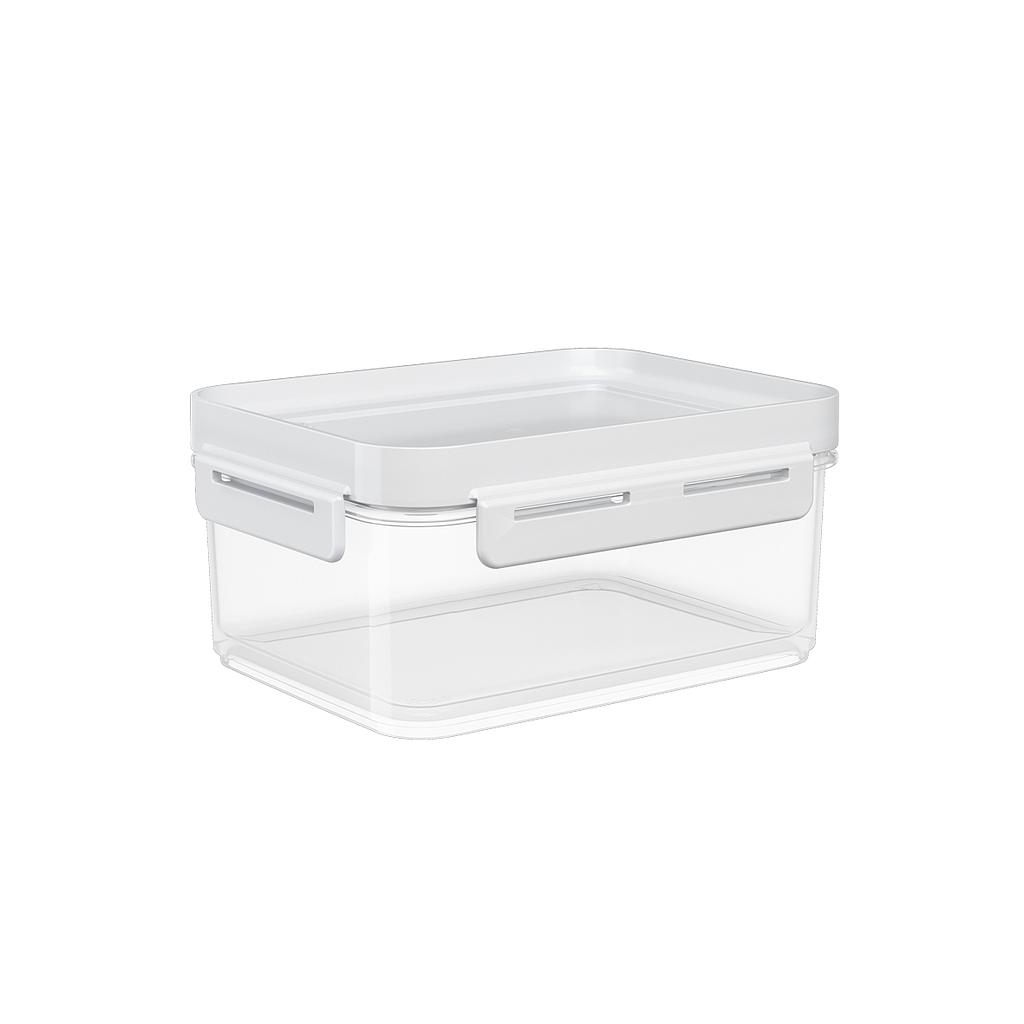 CONTENEDOR HERMETICO DE PLASTICO 1,00L FLAP BLANCO 