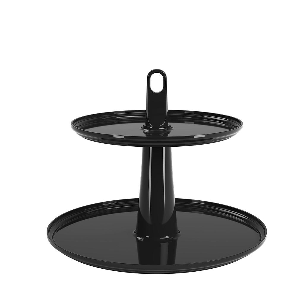 PEDESTAL 2 NIVELES Ø32,50 CM DE PLASTICO CAKE NEGRO 
