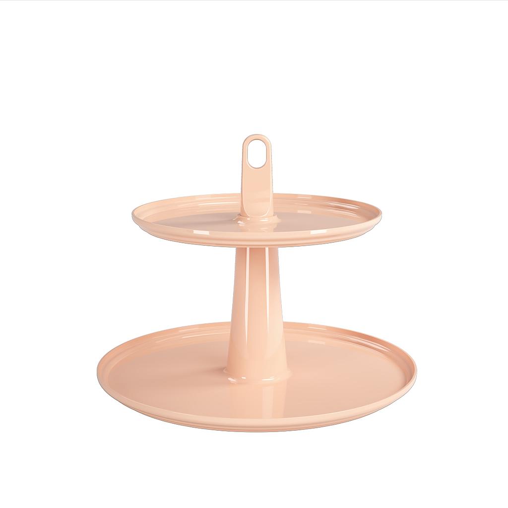 PEDESTAL 2 NIVELES Ø32,50 CM DE PLASTICO CAKE ROSA BLUSH 