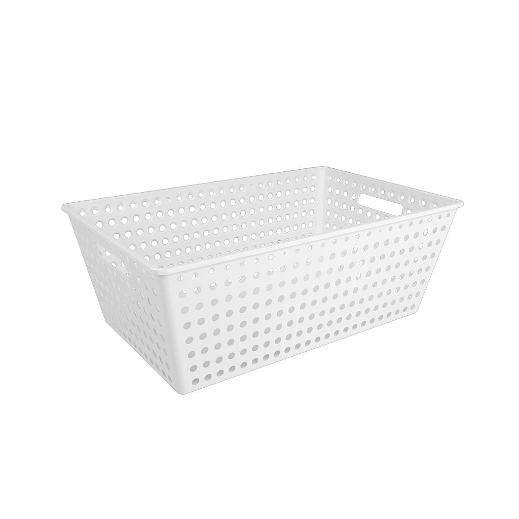 CANASTA EXTRA GRANDE DE PLASTICO ONE 59,5 X 38,8 X 22,3 CM BLANCO 