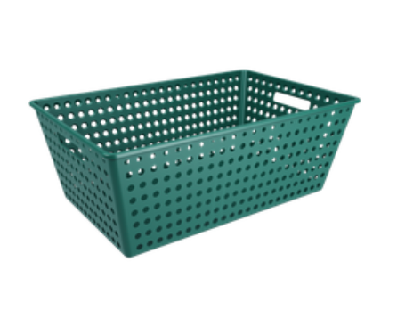 CANASTA EXTRA GRANDE DE PLASTICO ONE 59,5 X 38,8 X 22,3 CM VERDE ESMERALDA 