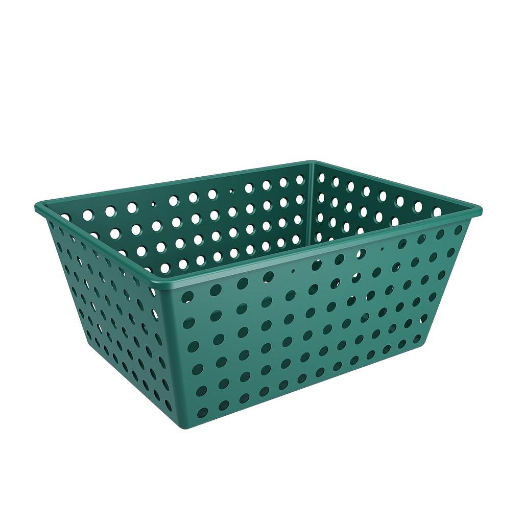 CANASTA MAXI DE PLASTICO 39 X 30 X 16,8 CM ONE VERDE ESMERALDA 